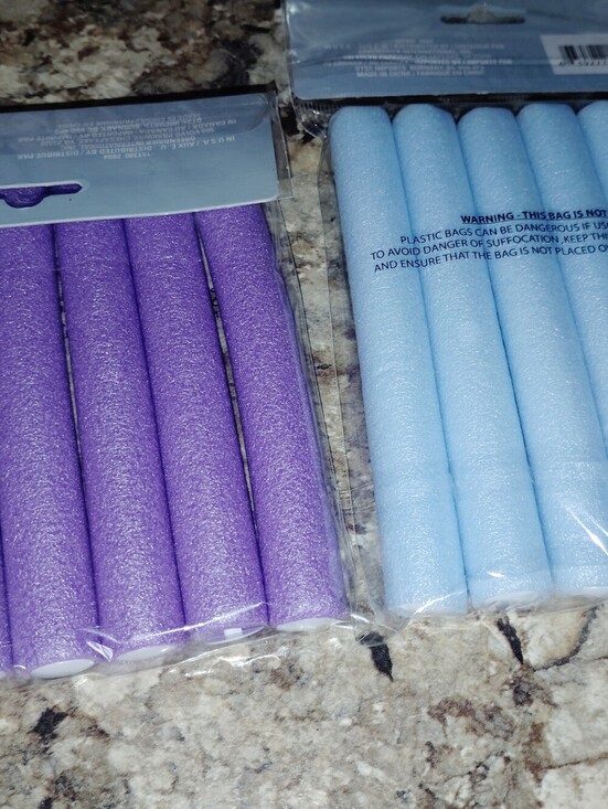 Other - Purple and Light Blue Foam Hair Rollers - Soft Styling Set New